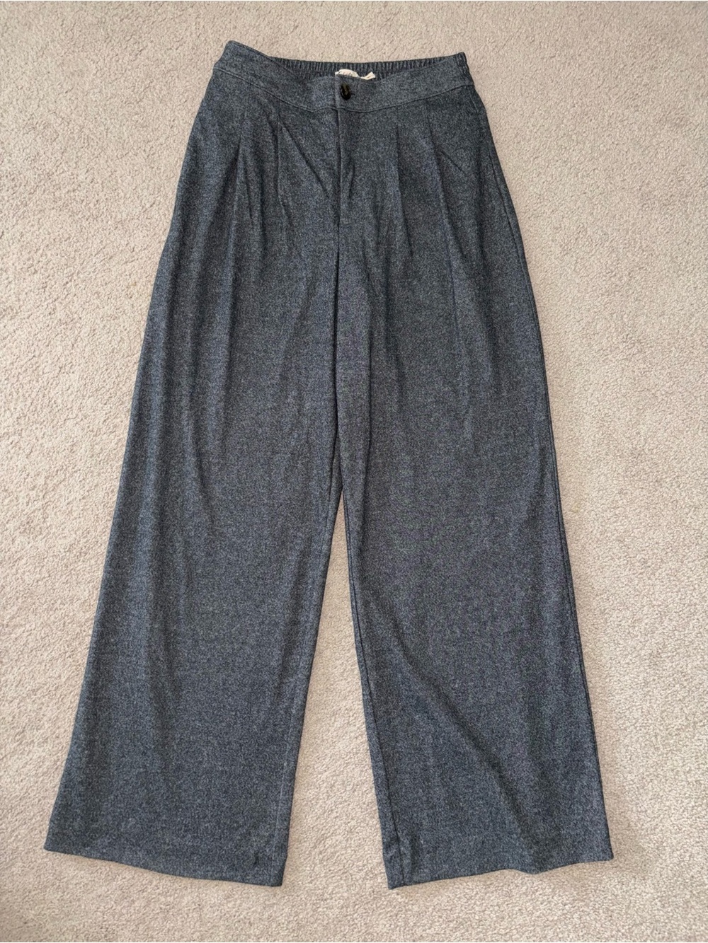 Women’s Wide-Leg Gray Flannel Trousers